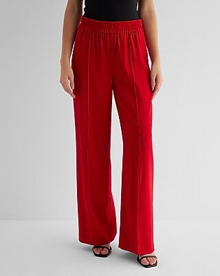 High Waisted Seamed Pull On Wide Leg Pant | Express