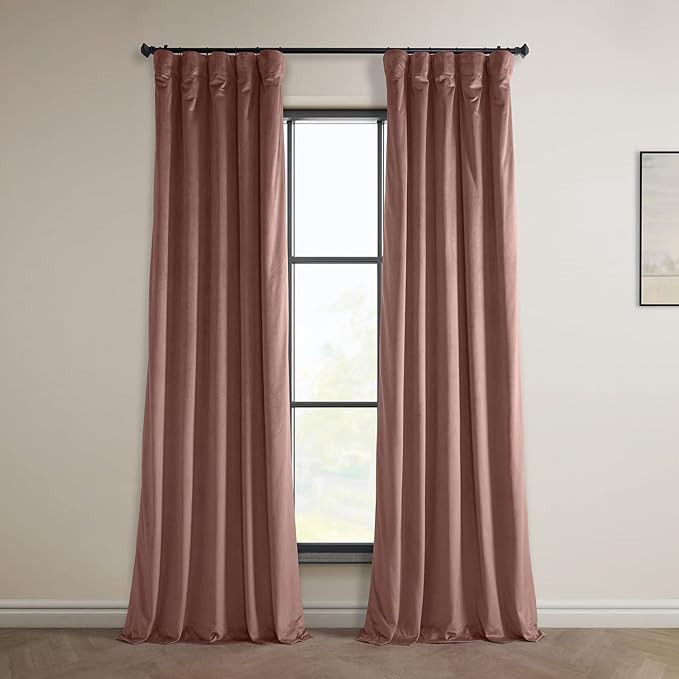 HPD Half Price Drapes Heritage Plush Velvet Curtains 84 Inches Long Room Darkening Curtains for B... | Amazon (US)