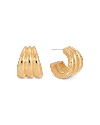 Triple Ribbed Huggie Hoop Earrings | Bloomingdale's (US)