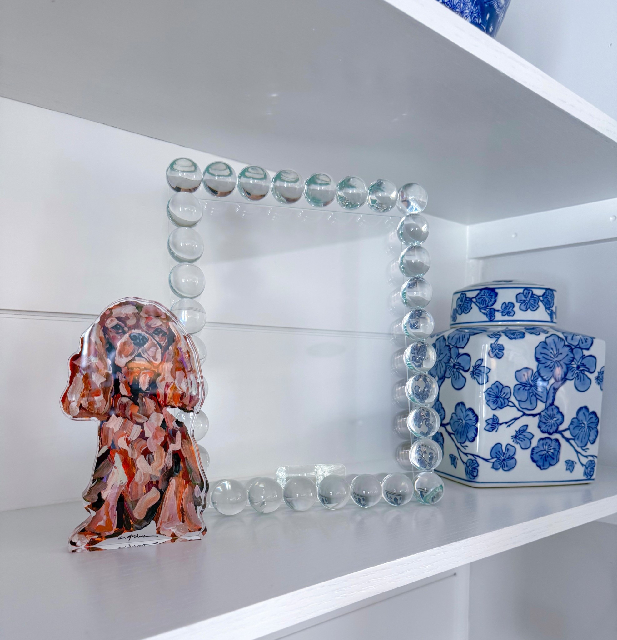 frame, home decor, bubble frame, southern home, shelf decor, shelf styling, blue and white home, chinoiserie, grandmillenial, Amazon, Amazon home, Cavalier, Cavalier King Charles

#LTKHome #LTKFindsUnder100