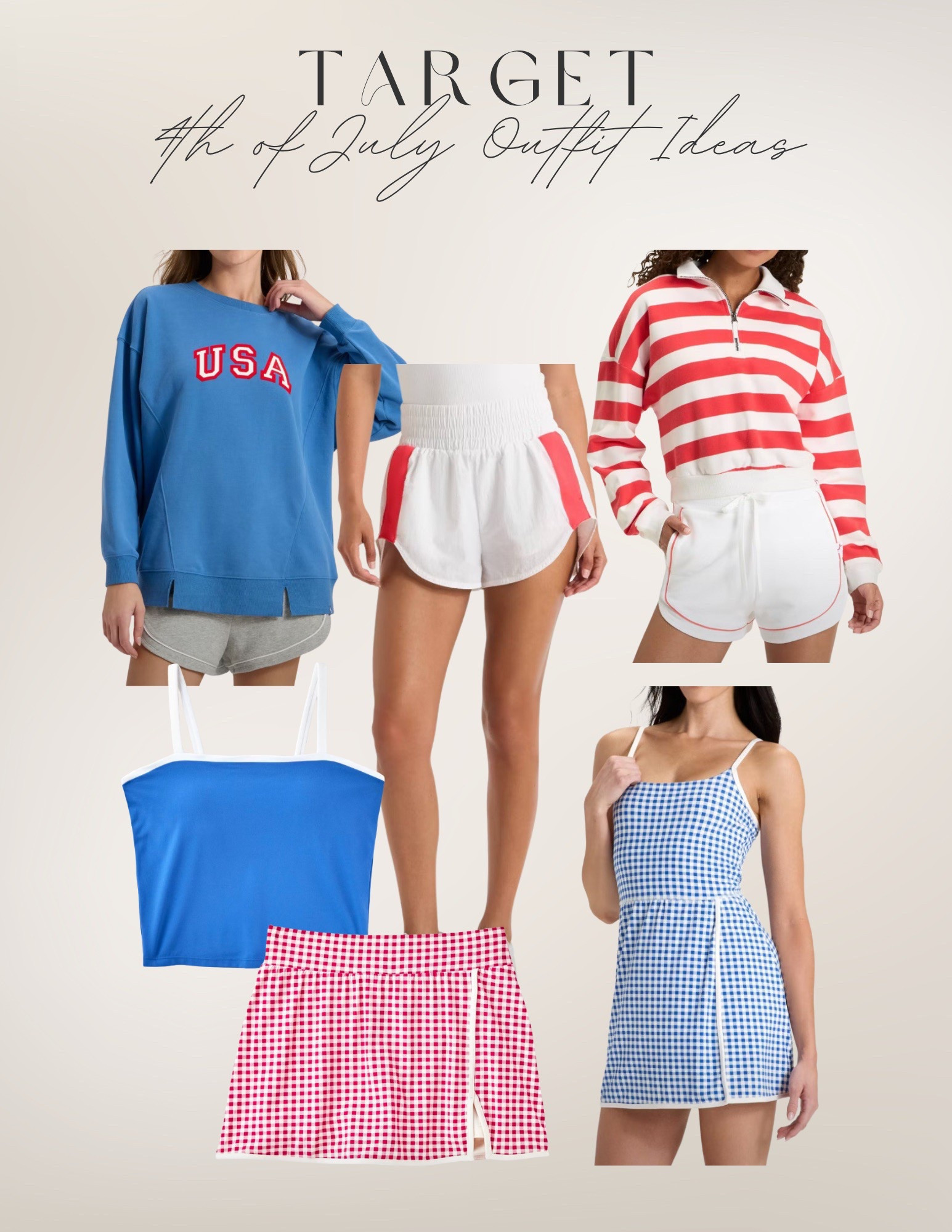 Casual 4th of july outfit ideas from Target!

4oj, fourth of july, red white and blue, gingham, activewear, athliesure, usa, red stripes, running shorts, gym shorts, high waisted shorts, affordable activewear, crewneck, exercise dress, tennis dresss

#LTKFindsUnder50 #LTKSeasonal #LTKSummerEdit