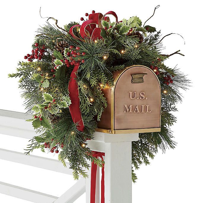 Christmas Cheer Mailbox Swag | Frontgate | Frontgate