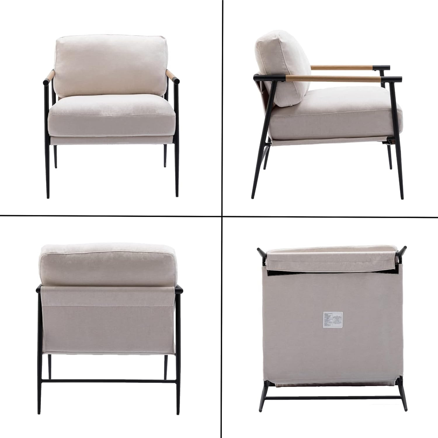 HEAH-YO Modern Accent Chair Set of 1, Upholstered Chenille Fabric Living Room Chair with Backrest... | Amazon (US)