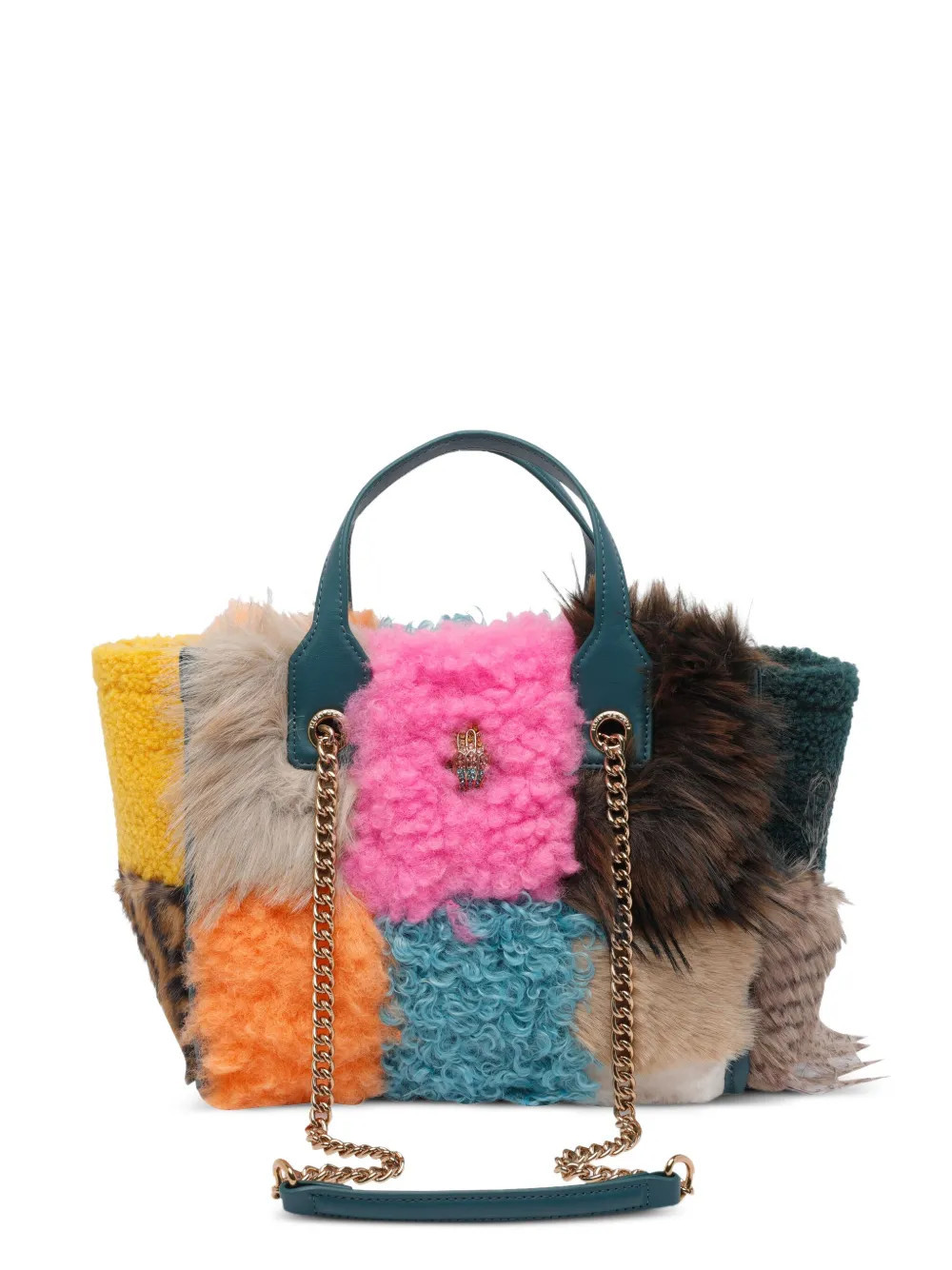 Kurt Geiger London Hoxton faux-fur chain tote bag - Neutrals | Farfetch Global