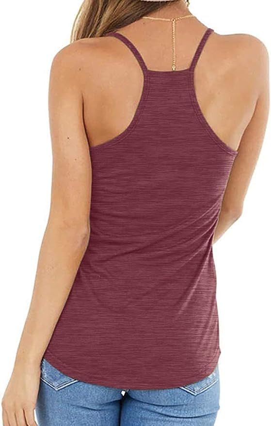 BONITEE Women's Cami Tank Tops Sexy Spaghetti Strap V Neck Sleeveless Racerback Vest Shirts | Amazon (US)