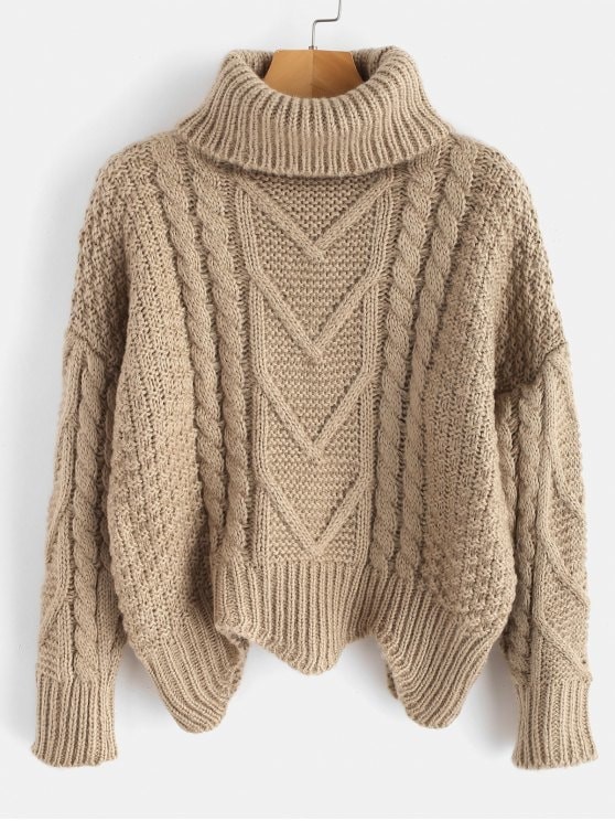 Chunky Knit Turtleneck Sweater   BLACK CHESTNUT RED DARK FOREST GREEN LIGHT KHAKI YELLOW | Zaful UK