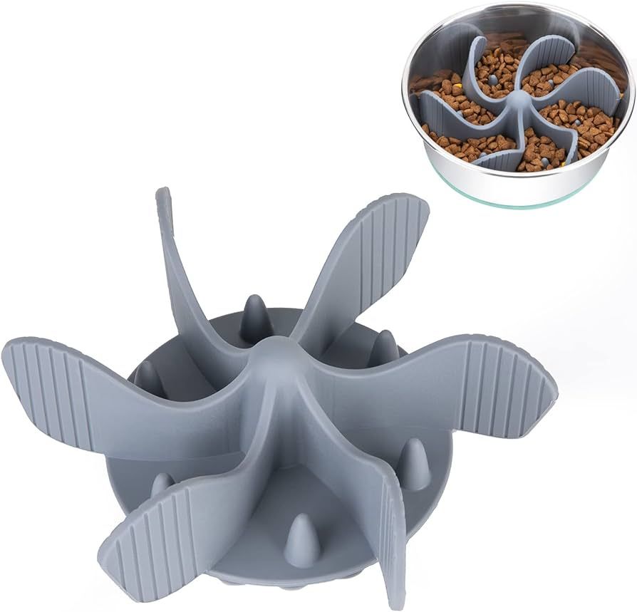 Keegud Slow Feeder Dog Bowls Insert [36 Octopus Suction Cups] Super Firm Slow Eating Dog Bowl [Cu... | Amazon (US)