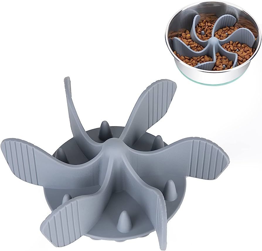 Keegud Slow Feeder Dog Bowls Insert [36 Octopus Suction Cups] Super Firm Slow Eating Dog Bowl [Cu... | Amazon (US)