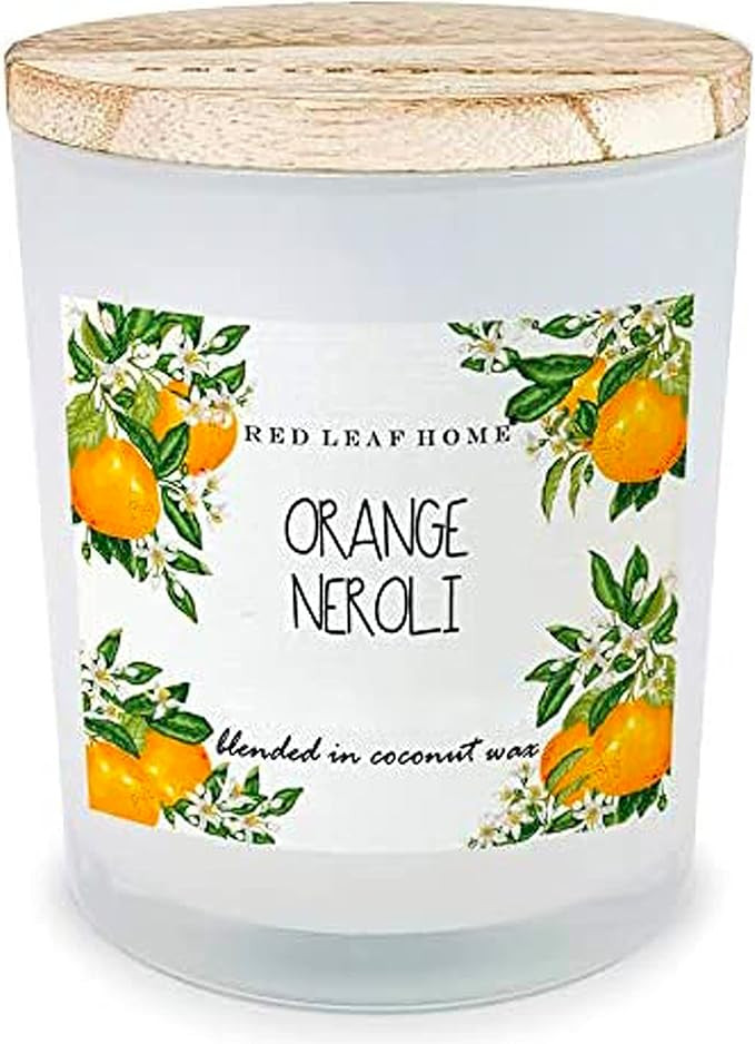 Red Leaf Home Orange Neroli Jar Candle with Wooden Lid | Sonoma Collection, Large | Citrus, Fruit... | Amazon (US)