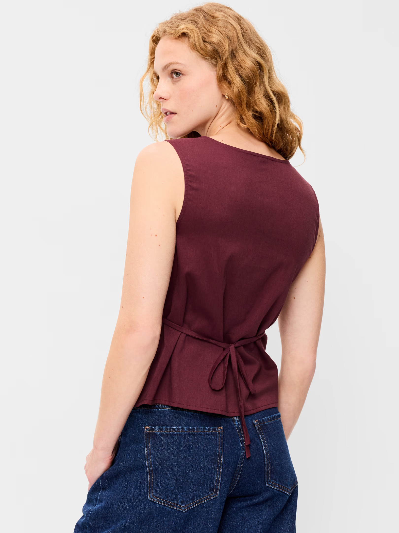 Sleeveless V-Neck Tie-Back Top | Old Navy (CA)