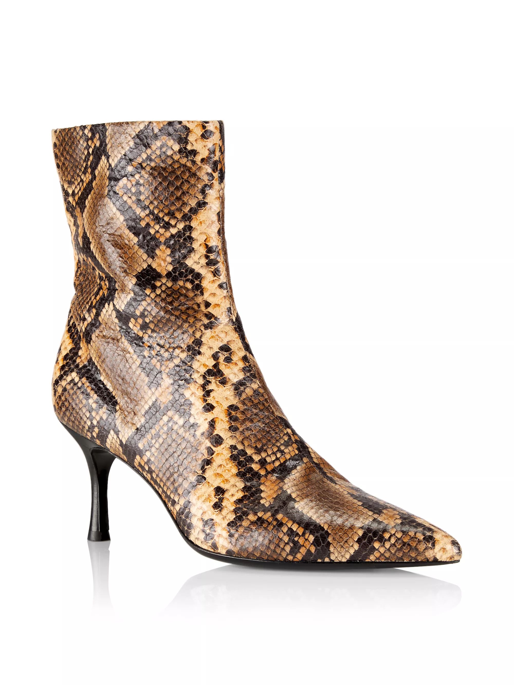 Brea Leather Snakeskin Booties | Saks Fifth Avenue
