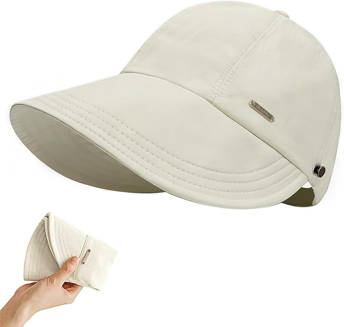 huablo]UPF 50+Womens Sun Hat UV Protection Hiking Fishing Hats Wide Brim Hat Adjustable Ponytail ... | Amazon (US)
