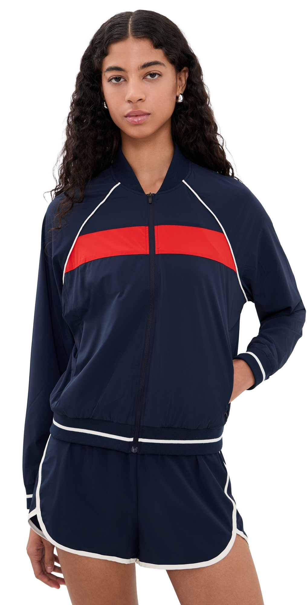 Splits59 Maci Woven Nylon Jacket INDIGO/LOTUS RED XS | Shopbop