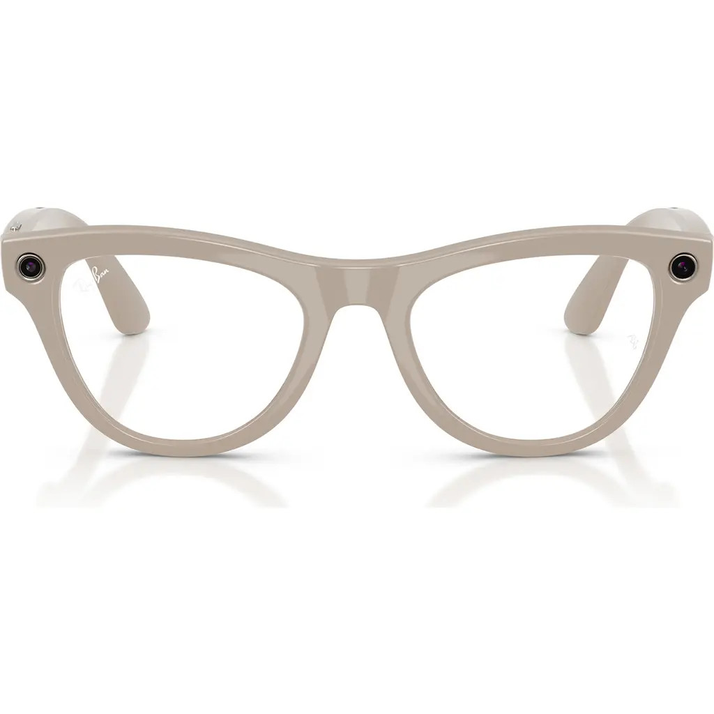 Ray-Ban Meta Wayfarer Gen 2 52mm Cat Eye AI Sunglasses in Shiny Chalky Grey /Transition at Nordstrom | Nordstrom