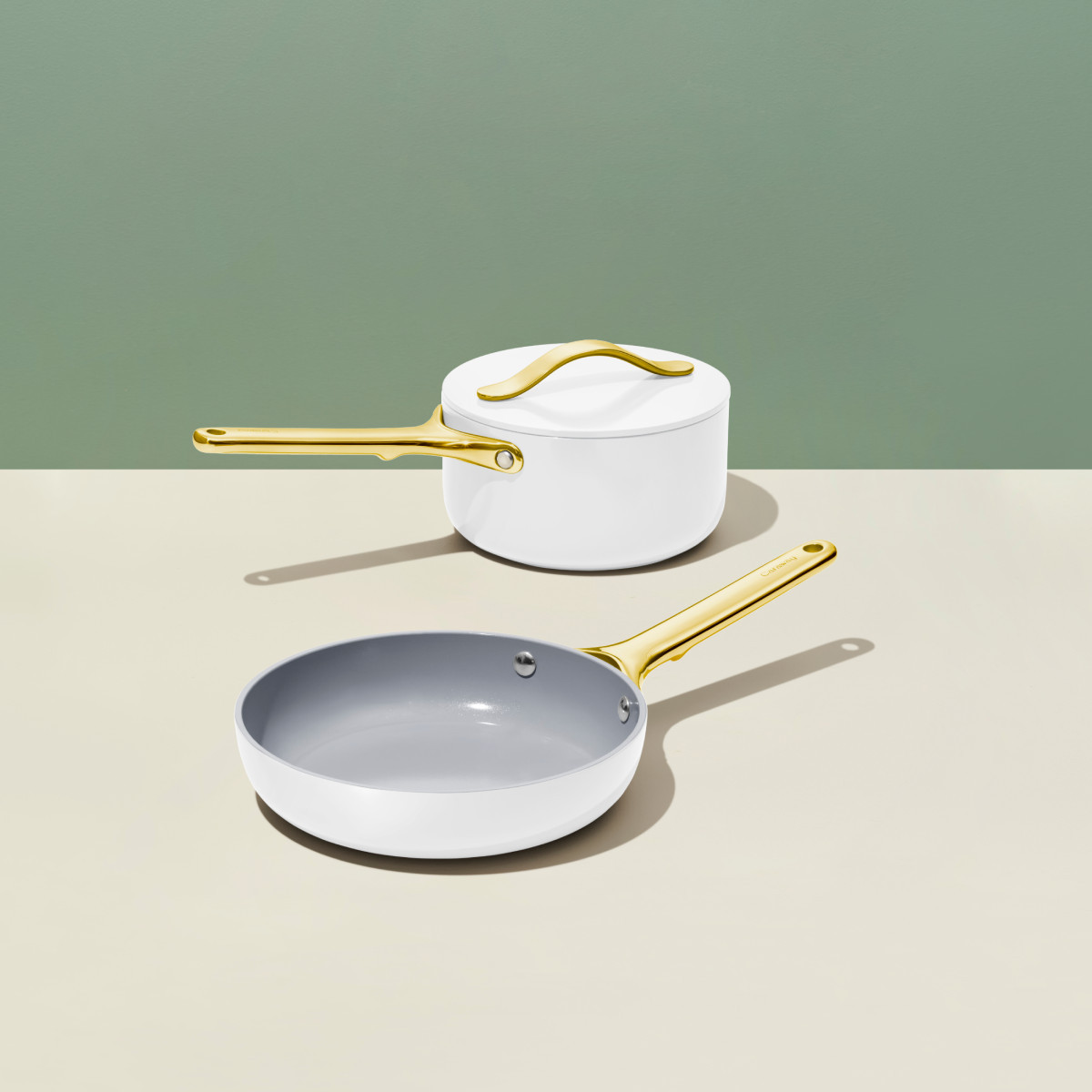 Mini Cookware Set in White | Fry & Sauce Pan | Minis Duo by Caraway | Caraway