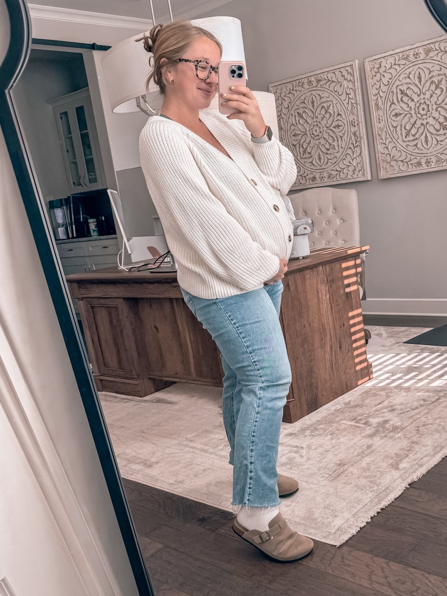 Amazon maternity style - casual pregnancy outfit - spring pregnancy outfit - spring maternity style - teacher maternity style - Boston clogs outfit 

#LTKbump #LTKbaby #LTKsalealert