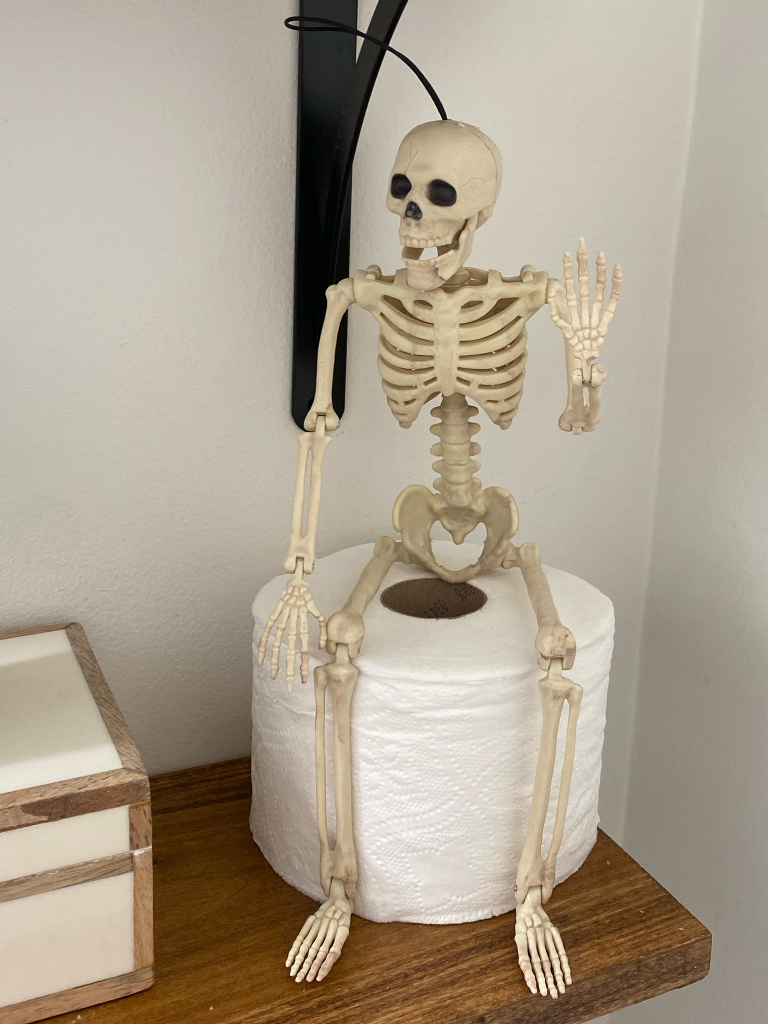 Picked up this cute skeleton for our bathroom the other day. // home decor //  Halloween 



#LTKHalloween #LTKfindsunder50 #LTKhome