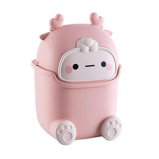 Cute Trash Can Polypropylene Cute Animal Shape Trash Cans 2 Liters Desktop Trash Can for Bathroom... | Amazon (US)