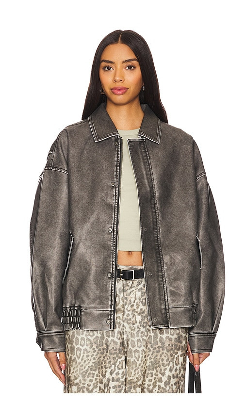 LIONESS Kenny Bomber Jacket in Slate. - size XL | Revolve Clothing (Global)