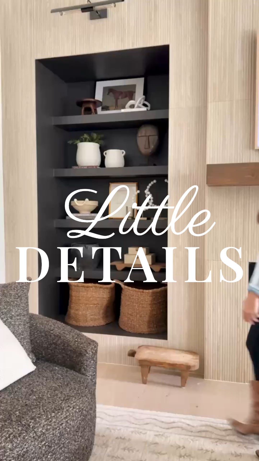 Every shelf tells a story — and this one’s all about warmth, texture, and balance ✨ We started with a moody, rich backdrop, then layered in woven baskets 🧺 for hidden storage, handcrafted ceramics 🤍 for softness, and natural wood accents for warmth. Sculptural objects, framed art, and stacked books 📚 add depth and personality, while mixing shapes and textures keeps the look dynamic and inviting.

Our favorite tip? Always vary the heights and materials to make your shelves feel curated rather than cluttered. A little negative space goes a long way in letting each piece shine ✨

Do you want to bring our dreamy Modern Classic style interior design into your own home? 🏡 You’re in luck!
Reserve our Online Interior Design packages today -> https://porcheandco.com/edesign ✨
We can’t wait to work with you & design your home with #porcheandco

#porcheandco #modernclassic #shelfstyling #homedecorideas #neutraldecor #moodyinteriors #interiordesigninspo #onlinedesign #virtualinteriordesign #stylingtips #curatedhome #modernclassicstyle


#LTKHome #LTKOver40 #LTKStyleTip