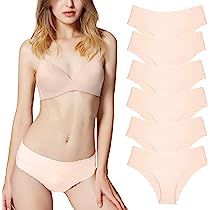 Womens Underwear Panties Invisible Hipster Seamless Bikini Half Back Coverage Lingerie(6 PCS of B... | Amazon (US)