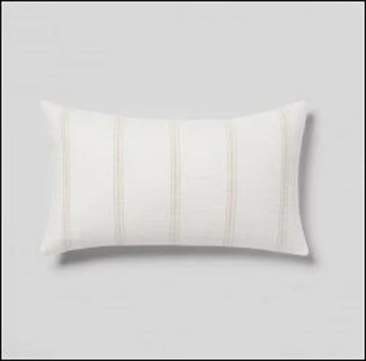 Oversized Woven Striped Lumbar Throw Pillow Cream/Neutral - Threshold - Walmart.com | Walmart (US)