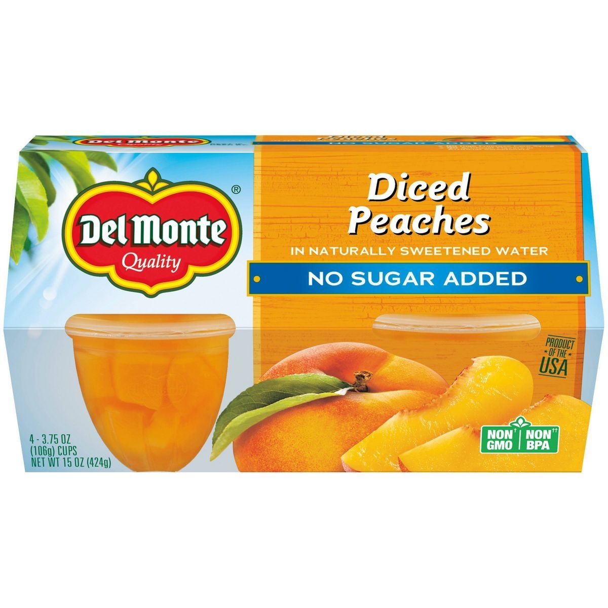 Del Monte Diced Peaches Fruit Cup Snacks | Target