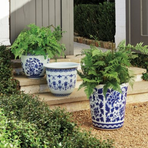 Chinoiserie Planter Decorative Blue & White Flower Pot Collection | Ballard Designs, Inc.