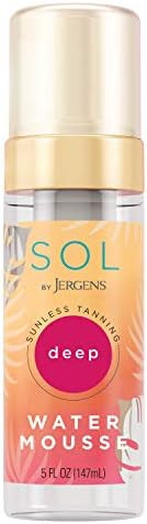 SOL by Jergens Deep Water Mousse, Water-based Self Tanner with Coconut Water, Tanning Water, Dye-... | Amazon (US)