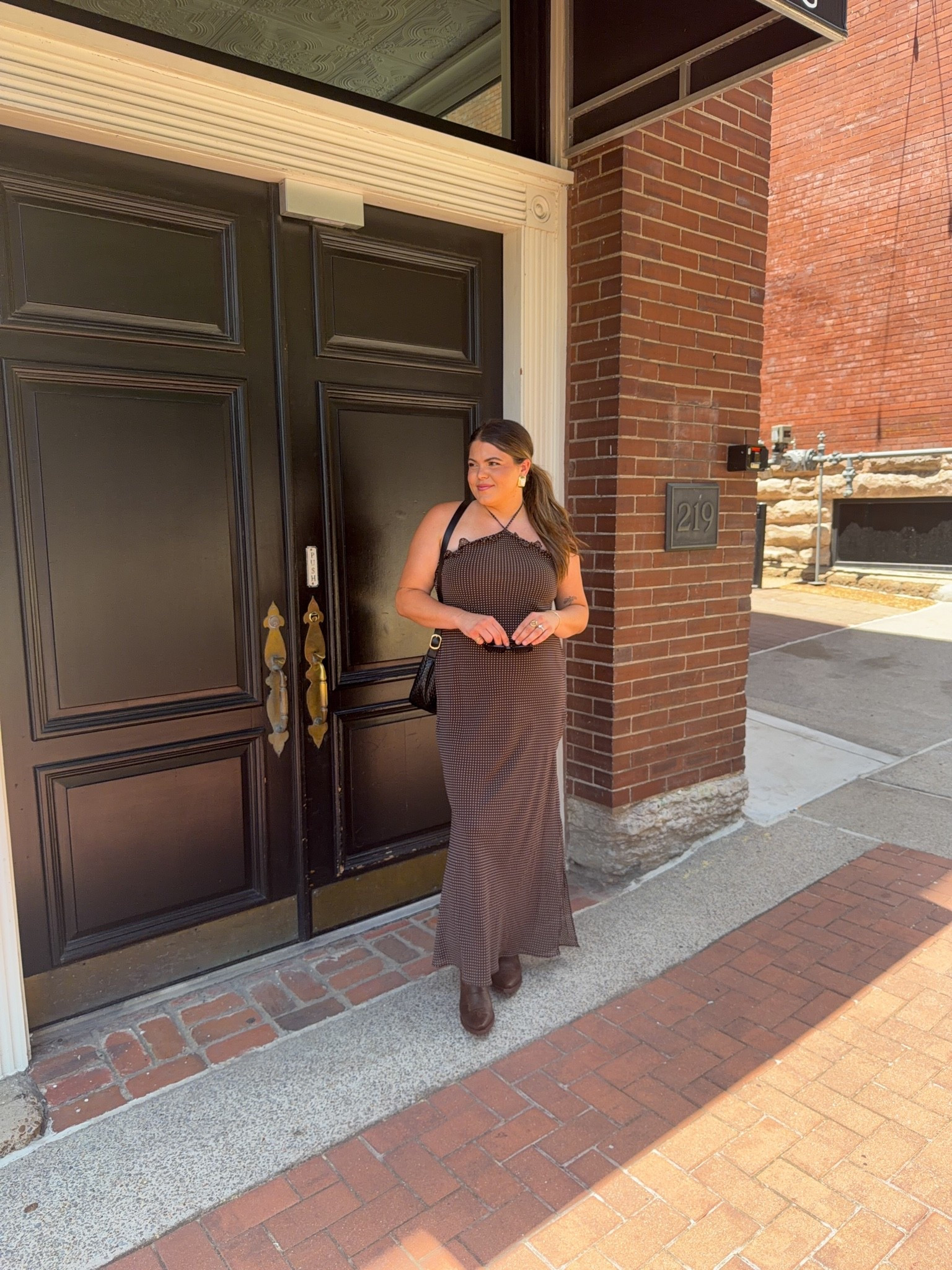 What I wore in Nashville today! Wearing size large in this dress. 

Summer dress, polkadot dress, western outfit, country concert, Nashville, target maxi dress, midsize, size 12, size 14, mom style, curvy outfit