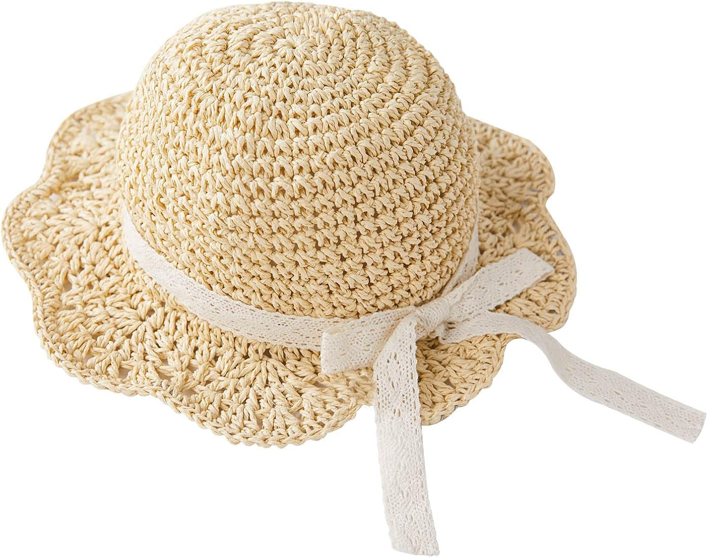 pureborn Baby Toddler Girls Straw Sun Hat Summer Beach Hat | Amazon (US)