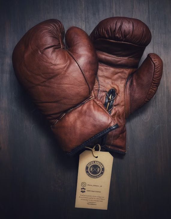 Retro Reborn Vintage Retro Style Boxing Gloves Tan Real | Etsy | Etsy (US)