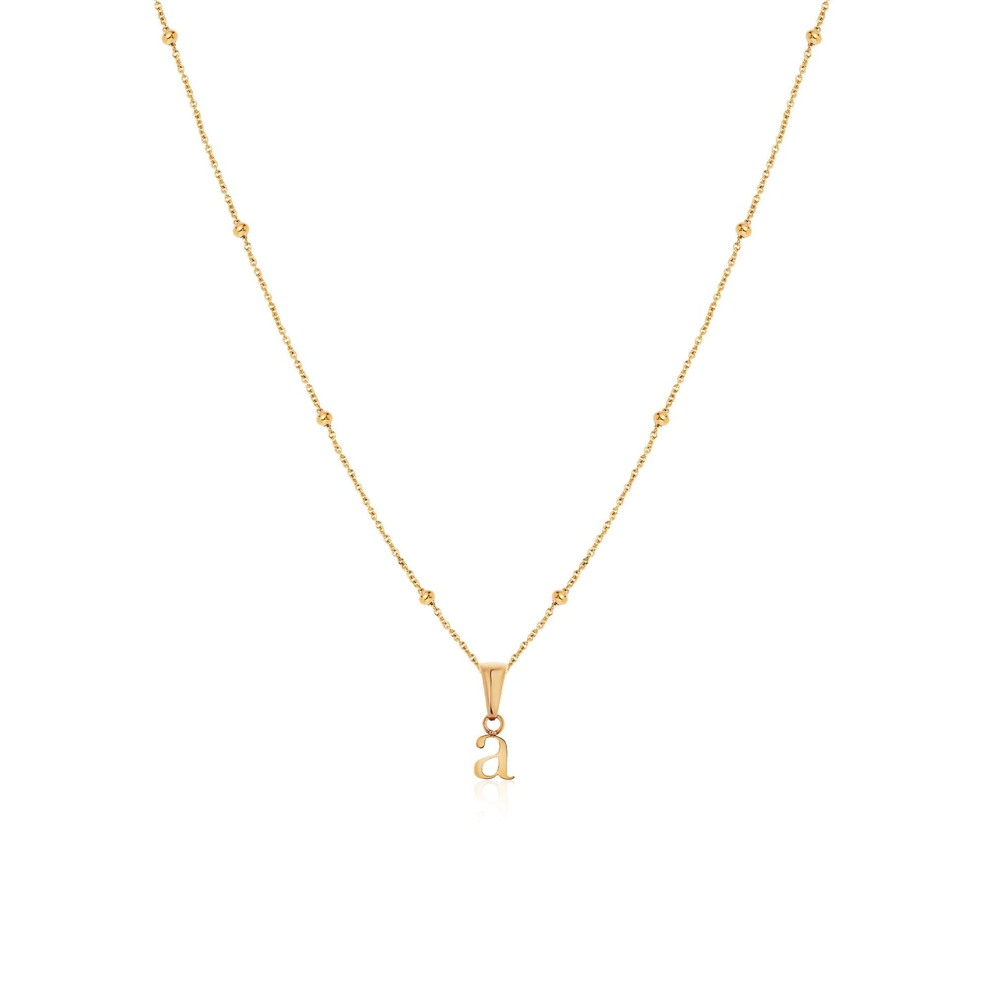 Lowercase Initial Sphere Chain Necklace (Gold) | Abbott Lyon