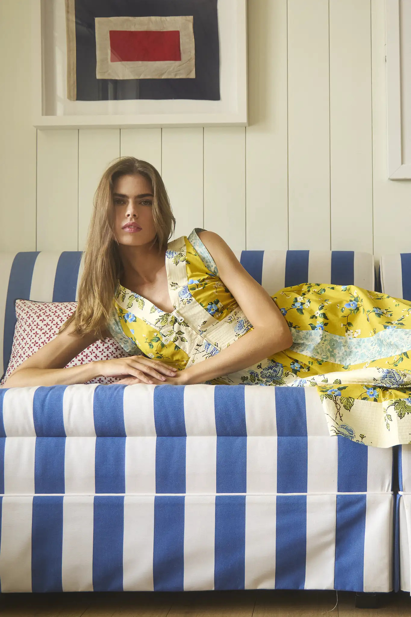 April Dress | Floral Cotton V-Neck Midi Dress | Hunter Bell | Hunter Bell