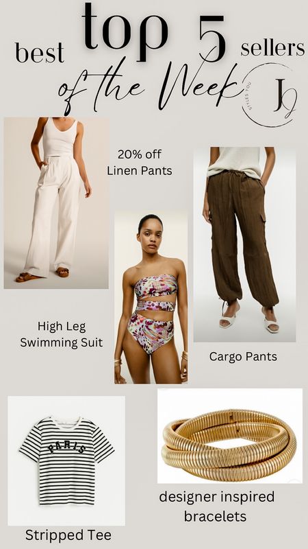 This Week’s Top Favs🩷
20% off Abercrombie Linen Pants
20% off H&M High Leg Swimming Suit
20% off H&M Stripped Tee
$6 Walmart Bangle Bracelets 
.
.
.
.
.
.
.
.
.
.
.
.
.
.
.
.
.
.
.
.
jjstylesu|amazon|weddinggguest| amazonhome|anthropologie|hm|hmstyle|hmdecor|hmhome|twins|baby|babygirl|babyboy|estyfind|estydecor|fashion|esty|expresssale|expressfinds|expressfashion|bodysuit|springstyle|winterstyle|table|bodysuit|entryway|patio|patiofurniture|target|targetstyle|targethome|targetdecor|targetsale|targetfinds|walmart|@shop.ltk|cellajaneblog|walmarthome|walmartdecor|walmartsale|walmartstyle|walmartfinds|nordstrom|nordstromsale|targetfashion|walmartfashion|freeassembly|scoop|amazonfashion|overstock|wayfair|candles|candle|aerie|forever21|americaneagle|marshalls|tjmaxx|sams|homegoods|dsw|home|mango|shopbop|lulus|prada|chanel|gucci|mcm|designerdupe|louisvuittion| toddler|babyclothes|oldnavy|gap|shein|homedecor|purse|handbag|dailydupes|petal&pup|sale|deal|falldecor|fallstyle|bedroom|kitchen|livingroom|diningroom|gameroom|porch|nursey|zara|bag|crossbody|satchel|clutch|marcjacobs|dailydeals|sale|salefinds|resort|vacation|beach|melanin|blackwomen|stylinbyalin interiordesignerella| |blackwomenfashion|beanie|beret|hat|lackofcolor|Abercrombie|puffer|fauxfur|fauxleather|bohme|curvy|plussize|miamiamine|christiandior|balmain|inspiration|inspo|styleguide|style|decoration|splurgeorsave|thisorthat|lookforless|neutrals|neutralsclothes|whitedress|neutralbabyclothes|madewell|white|nursery|styleyoucantrust|workoutclothes|athleisure|coastalgrandmother #fallstyle #falloutfit
#falloutfitidea # cargopants #fallfashion #falldress #businesscasual #teacheroutfit #workwear #fall falloutfits #thanksgivingoutfit #holidaydress #christmasoutfit #springoutfit 


#LTKsalealert #LTKstyletip #LTKSeasonal
