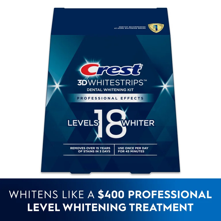 Crest 3D Whitestrips Professional Effects Teeth Whitening Strips Kit, 20 Treatments | Walmart (US)