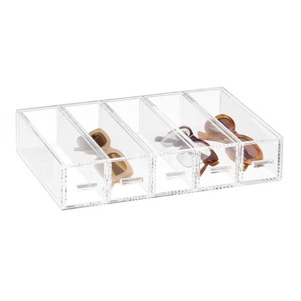 Luxe Acrylic 5-Drawer Glasses Organizer | The Container Store