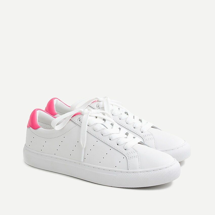 Saturday sneakers in leather with fuchsia detail | J.Crew US