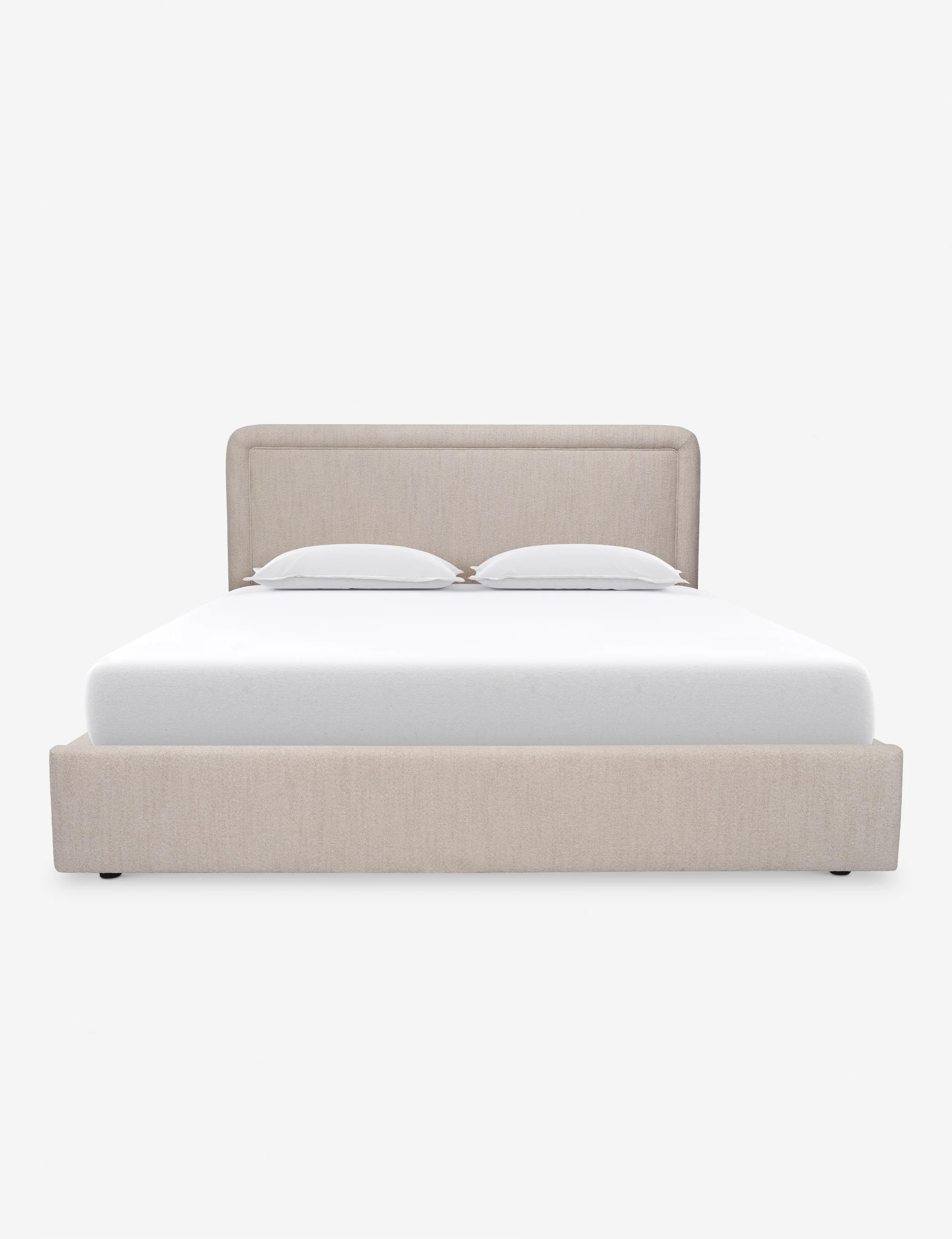 Simon Storage Upholstered Queen Bed, Beige | Lulu and Georgia 