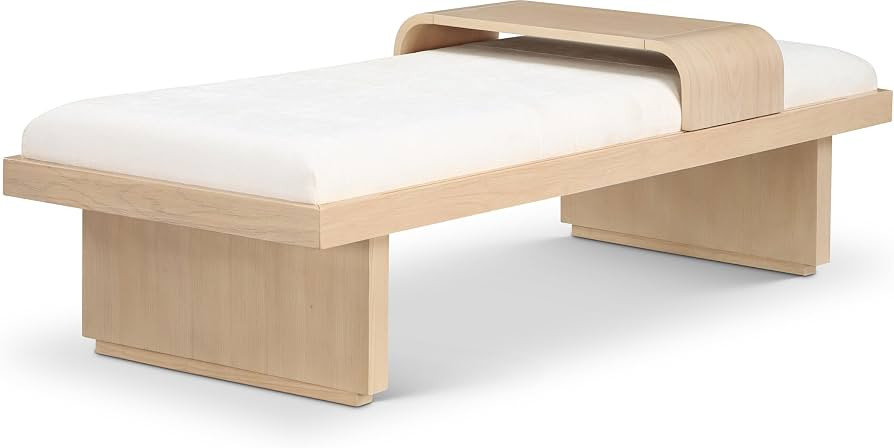 Meridian Furniture 22013Cream Arlington Collection Mid-Century Modern Bench with Soft Cream Cheni... | Amazon (US)