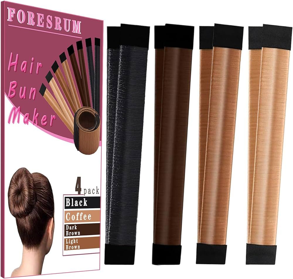 4 Pcs Magic Hair Bun Maker-Donut Bun Maker for Hair，Ballet Bun for Women and Kids | Amazon (US)