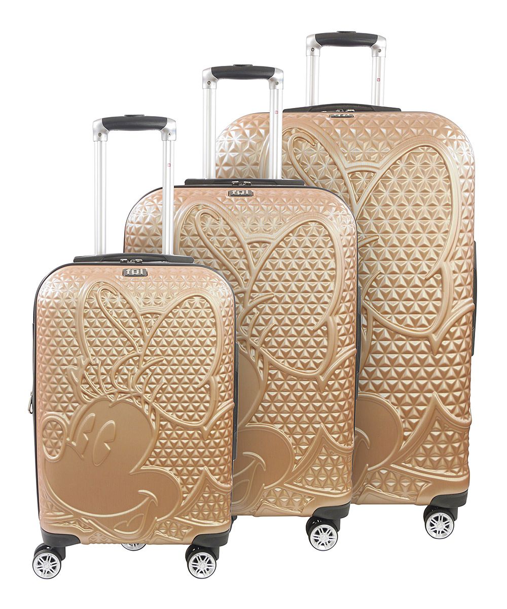 Disney Luggage TAUPE - Minnie Mouse Taupe Expandable Spinner Three-Piece Luggage Set | Zulily