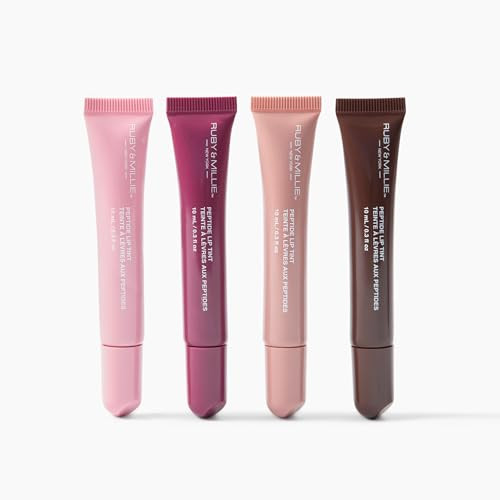 Ruby & Millie Peptide Lip Treatment, Peptide Lip Tint, Plumping Gloss, Youthful Replenisher Serum, Multicolor, 0.75 Ounce(Pack of 4) | Amazon (US)