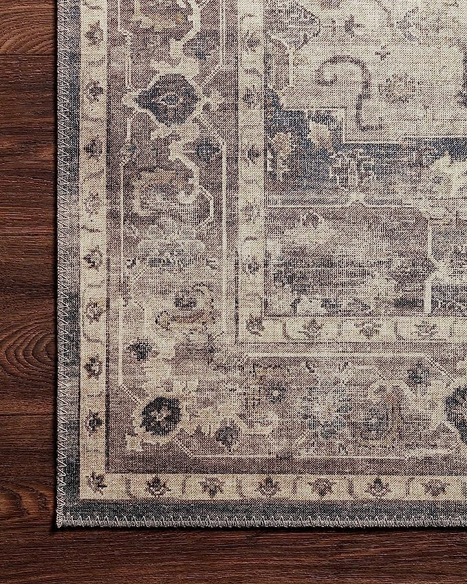 Loloi II Hathaway Collection HTH-05 Steel/Ivory, Traditional 7'-6" x 9'-6" Area Rug | Amazon (US)