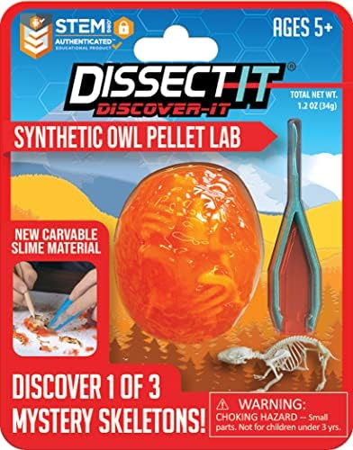 Dissect-It Discover-It Simulated Synthetic Owl Pellet Lab Dissection STEM Toy, Kids’ Home Learn... | Amazon (US)