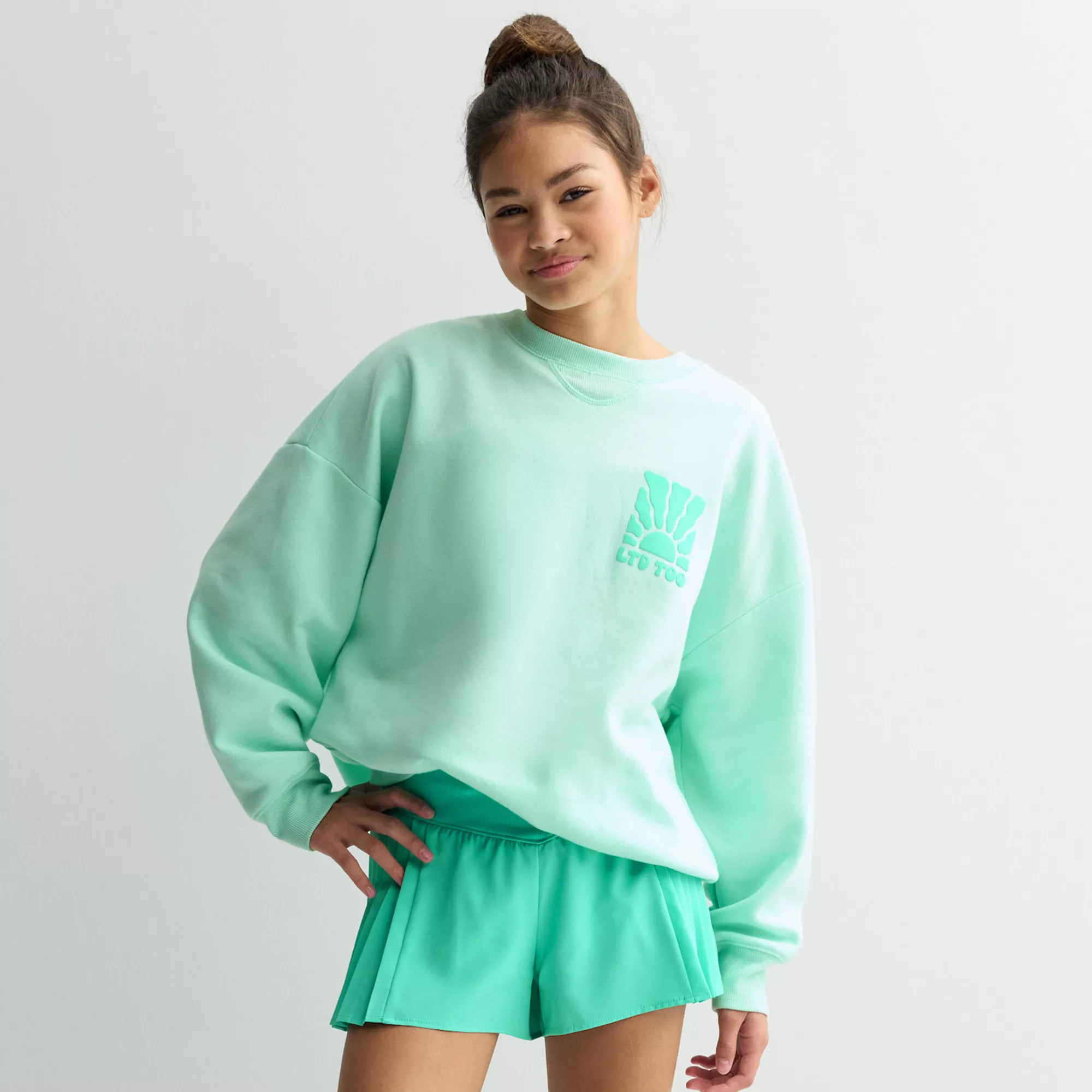 Girls 7-16 Limited Too Oversized Graphic Fleece Crew Pullover | Kohl's
