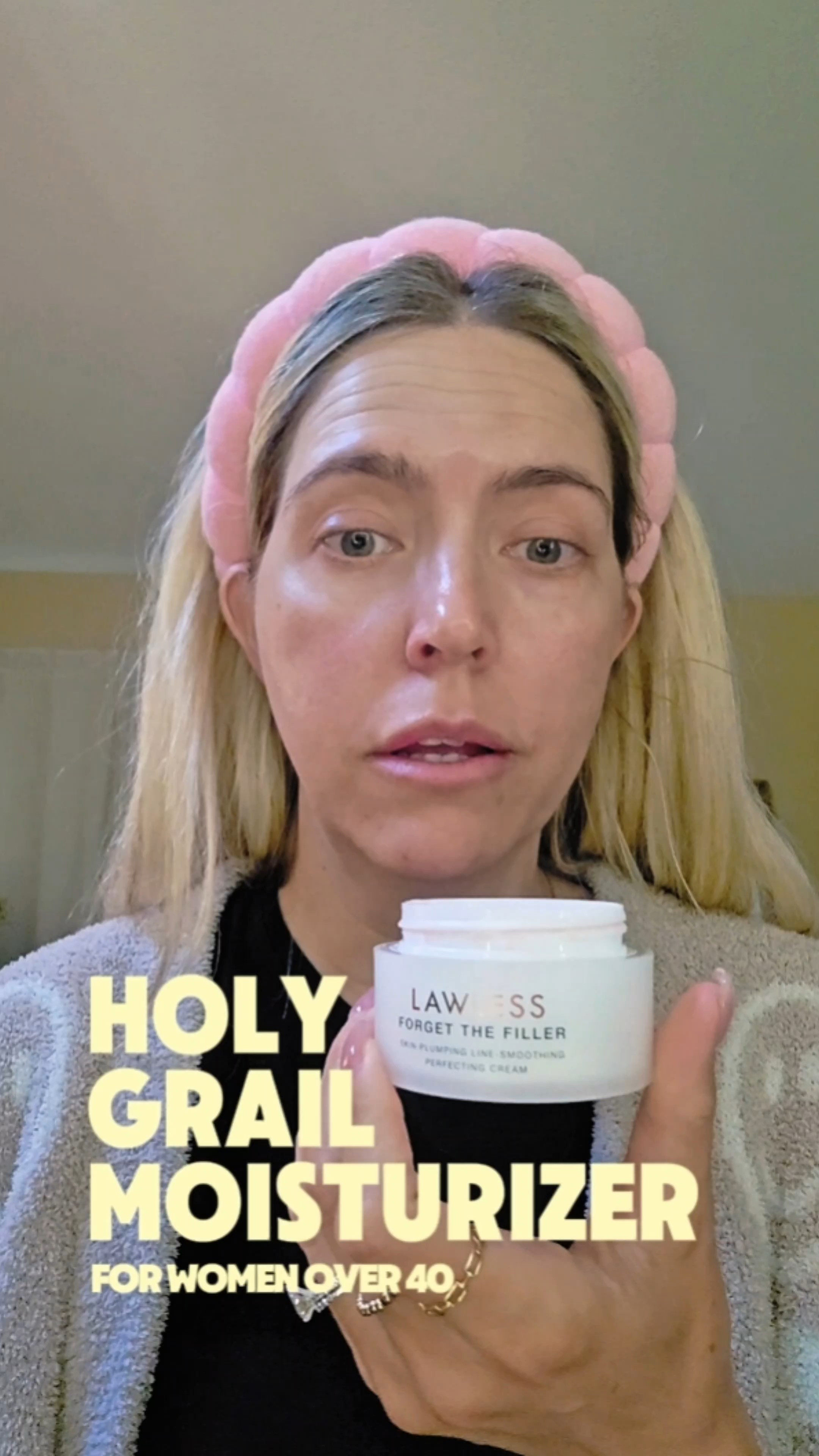 My favorite moisturizer I've found in my 40s? 🤍 The Lawless Forget the Filler Moisturizer.This has become a staple in my routine because it checks all the boxes. It's lightweight, deeply hydrating, plumps the look of my skin, smooths the appearance of fine lines, and sinks in quickly without ever feeling greasy or heavy.I also love that it's oil-free, fragrance-free, and non-comedogenic. My skin is sensitive and acne-prone, so I'm really careful about what I use, and this is one of the few moisturizers that gives me lasting hydration without making me break out.Another reason I keep reaching for it? It doubles as a primer, so my makeup applies beautifully and lasts all day. You can also use it as an overnight treatment, making it an easy two-in-one product. Plus, it's formulated with peptides to help skin look smoother, firmer, and more refreshed over time.And if you're not ready to commit to a full-size jar, they even make a mini—which I wish more brands would do!

#LTKmorningroutine #LTKOver40 #LTKBeauty