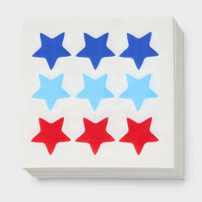 30ct 4th of July USA Star Print Lunch Napkins - Spritz™ | Target
