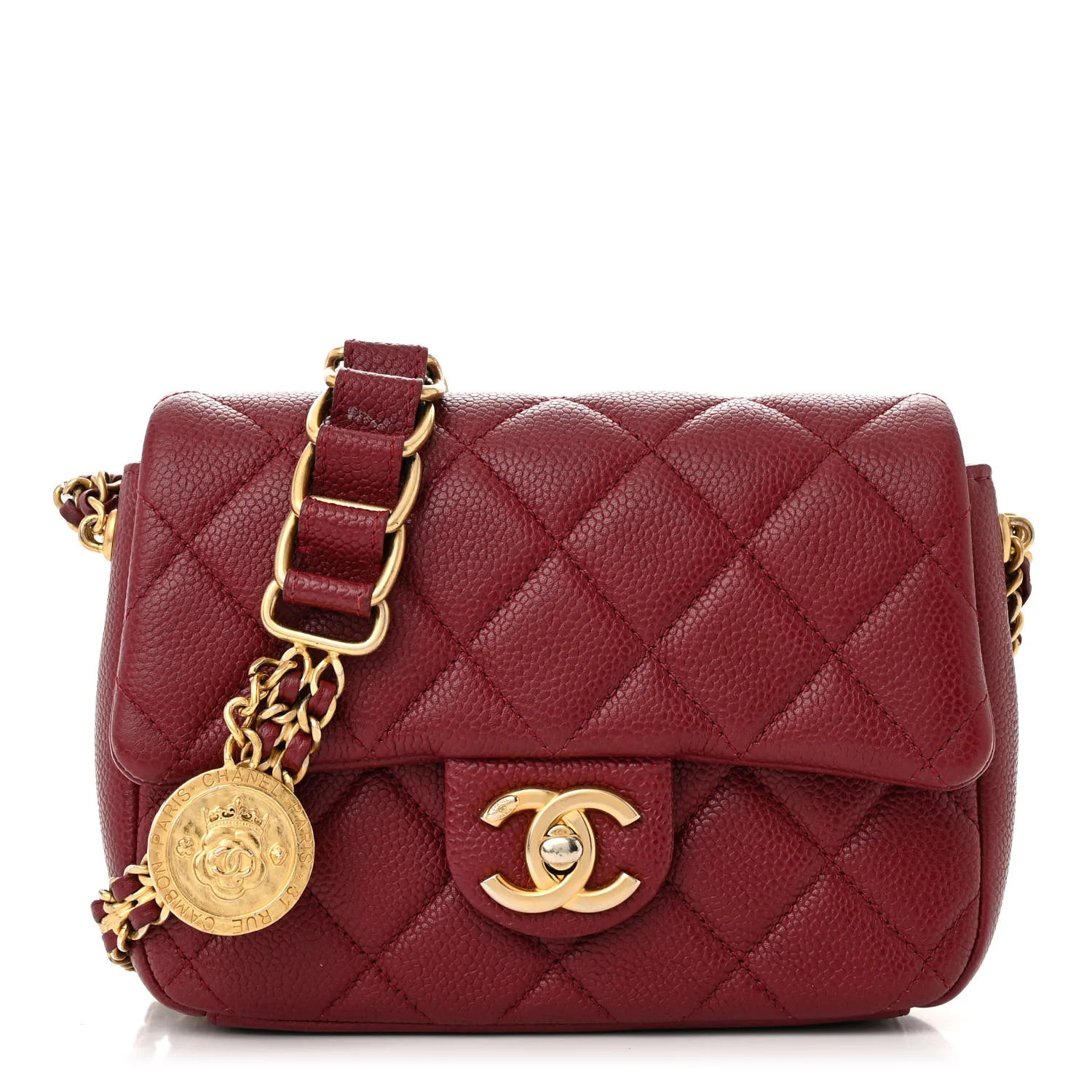 Chanel Caviar Quilted Mini Chain Soul Flap Burgundy 1679475 | FASHIONPHILE (US)