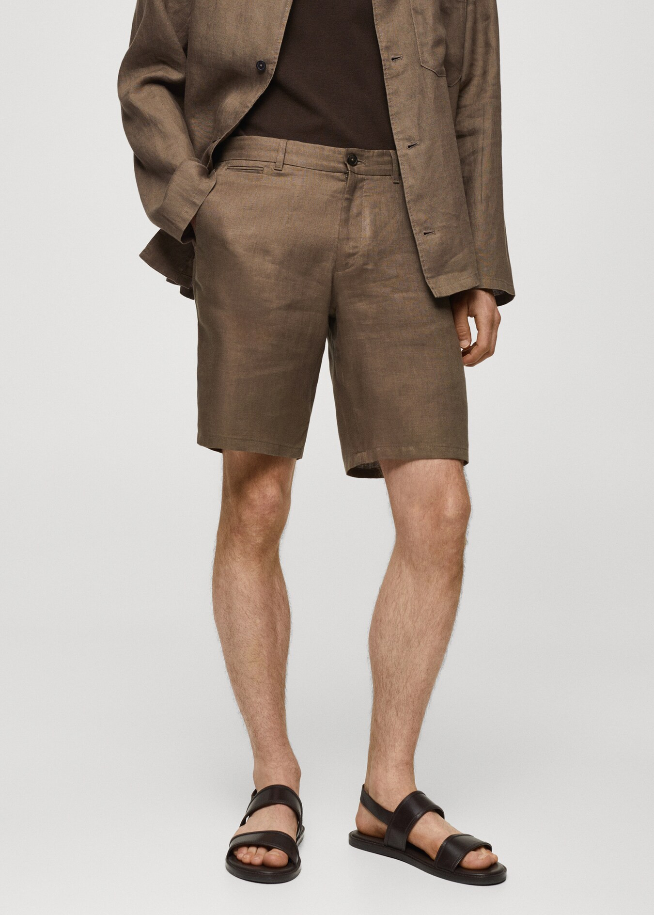 Slim fit 100% linen Bermuda shorts | MANGO (US)